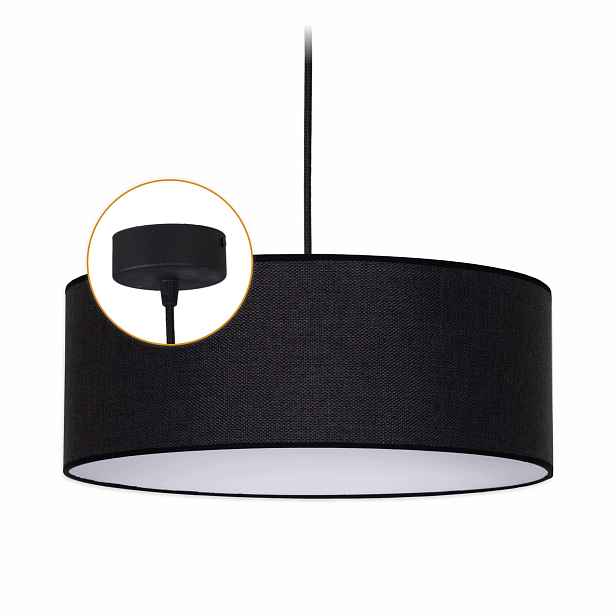 Stropní svítidlo s krytem Lustr Závěsná lampa 1 x E27 Černé stínidlo 40 cm