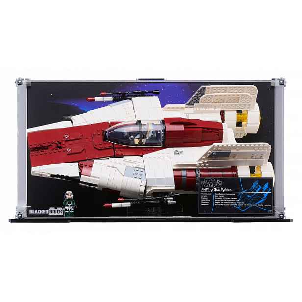 Vitrína s pozadím Blacked Brick pro Lego 75275 Star Wars Stíhačka A-wing