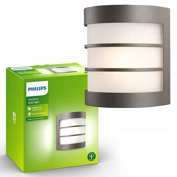 Zahradní nástěnné svítidlo Venkovní fasádní lampa E27 IP44 Antracit Philips