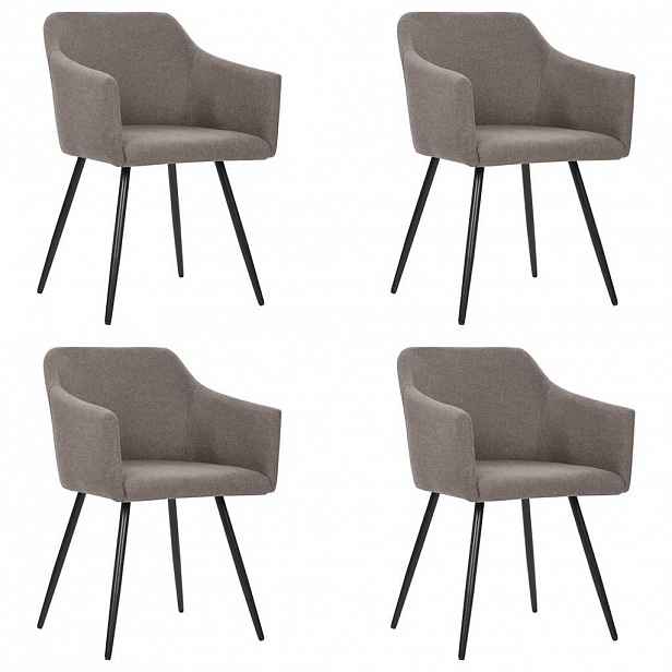 vidaXL Otočné jídelní židle 4 ks taupe textil