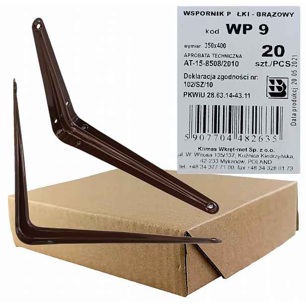 Konzole na polici 350 x 400 hnědá WP-9BR 20 kusů