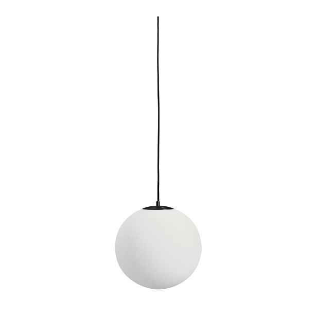 Bílé/černé kovové závěsné svítidlo se skleněným stínidlem ø 30 cm Brisia – Kave Home