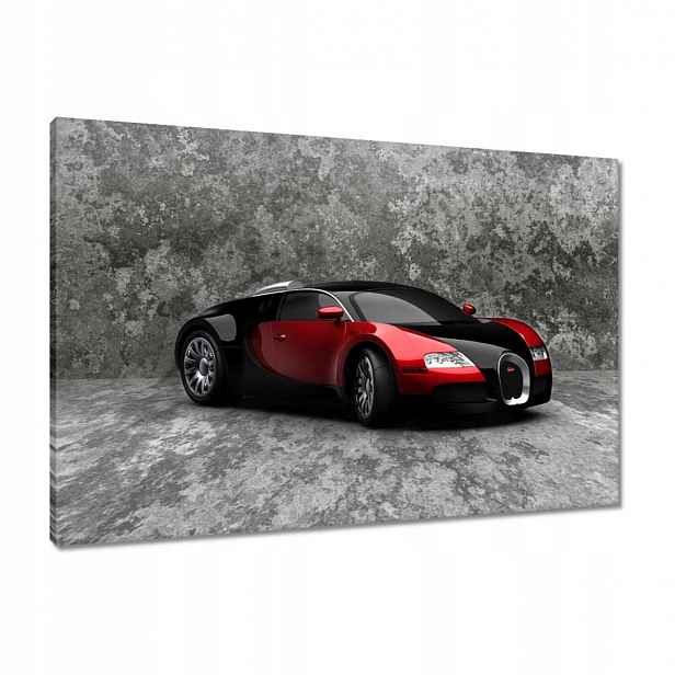 Obrazy 90x60 Bugatti Veyron Červená
