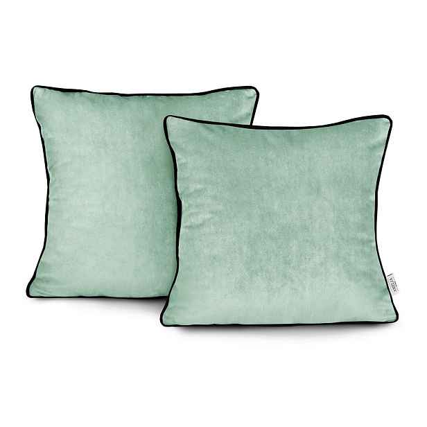 Restilo Povlaky na polštáře AmeliaHome Velvet Piping mátové, velikost 45x45
