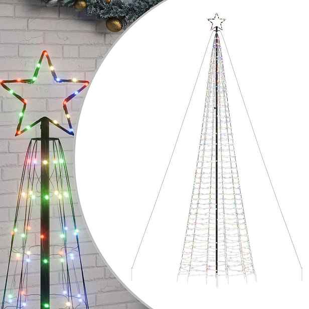 vidaXL LED vánoční stromek s hroty 1534 barevných LED diod 500 cm