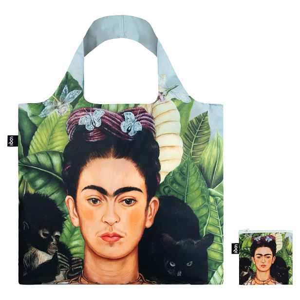 Skládací nákupní taška LOQI FRIDA KAHLO Self Portrait with Hummingbird