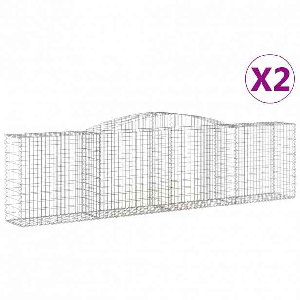 vidaXL Klenuté gabionové koše 2 ks 400x50x100/120cm pozinkované železo