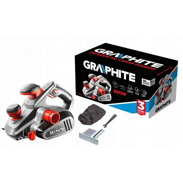 Graphite Hoblík 850 W hloubka hoblování 3 mm šířka hoblování 82 mm 59G678