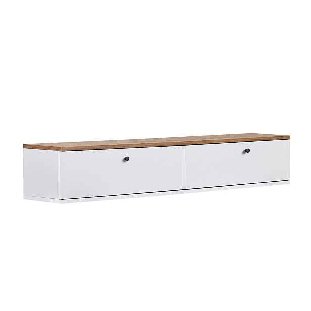 Kalune Design Závěsný TV stolek Ligne 160 cm borovice Atlantská/bílý