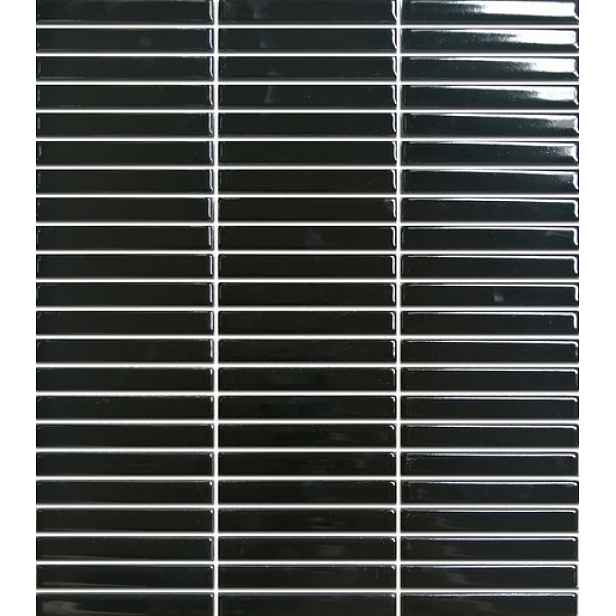 Keramická mozaika Premium Mosaic Kit Kat black 28x31 cm lesk MOSKK3BKL