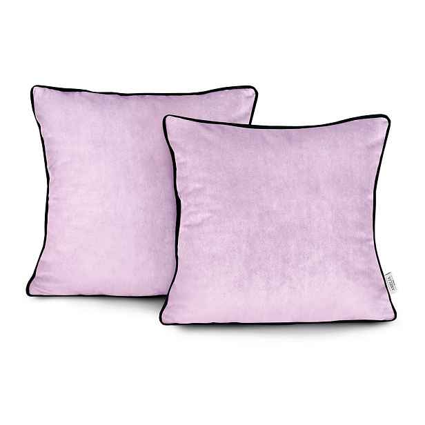 Restilo Povlaky na polštáře AmeliaHome Velvet Piping růžové, velikost 45x45