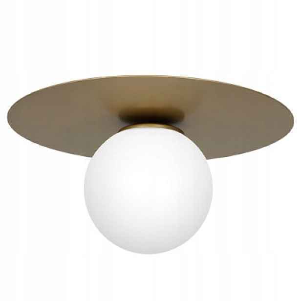 Stropní svítidlo Luminex Flat zlatá Ø35 cm bílá koule E14 15W