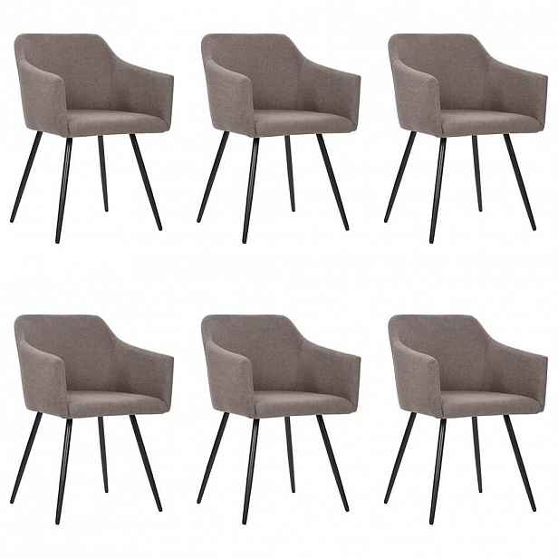 vidaXL Jídelní židle 6 ks taupe textil