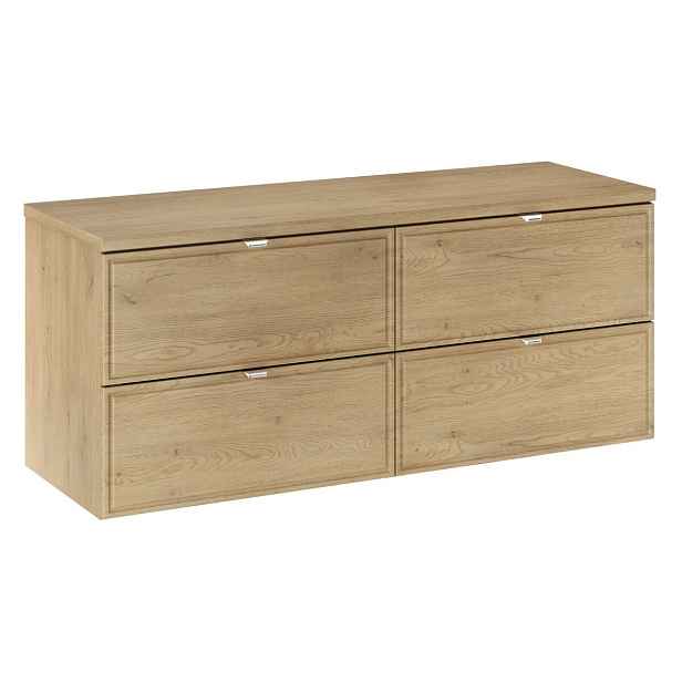 Comad Závěsná skříňka pod umyvadlo Terra s deskou 120 cm dub cremona