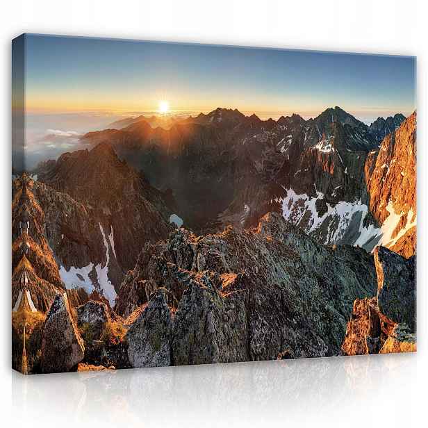 Obraz 120x80 Panorama hor zapadajících na Slunci – Ideální do obývacího pokoje