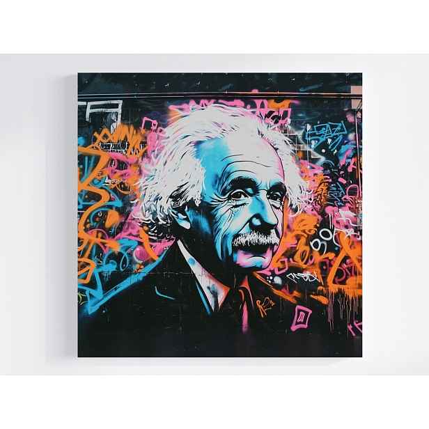 Obraz Na Plátně Canvas Stěna Graffiti Portrét Albert Einstein 50x50