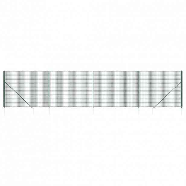 vidaXL Drátěný plot s kotevními hroty zelený 2 x 10 m