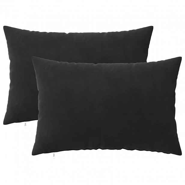 vidaXL Povlak na polštář 2 pcs HEERLEN Černá 30 x 50 cm Samet