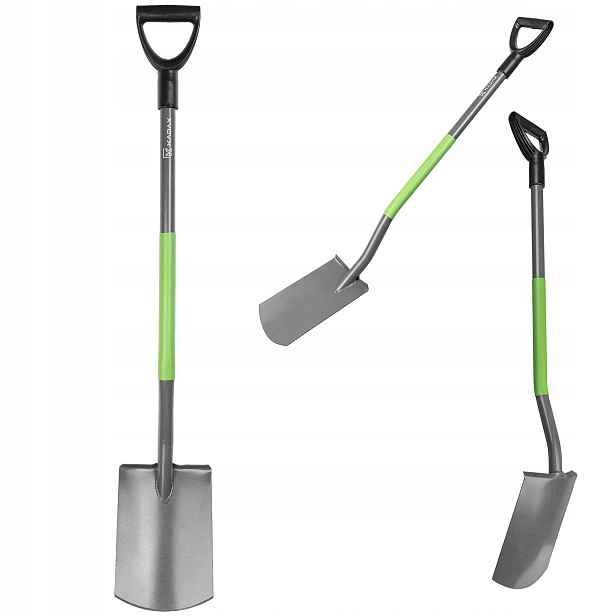 Lopata Rovný Rýč 120 cm Kovová Zahradní Ergonomická, Pevná