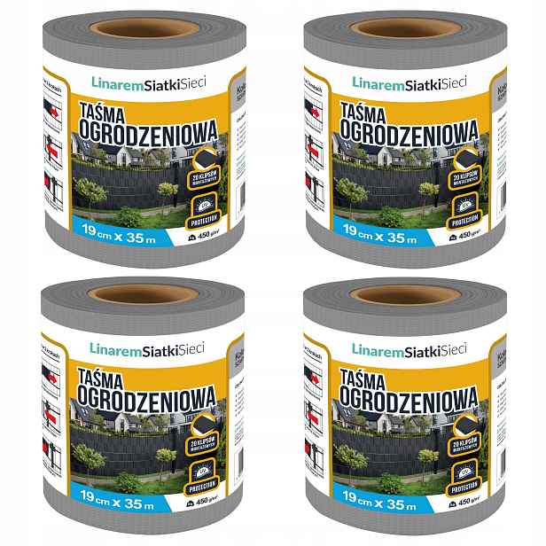 Stínící Panelové Pásy Šedá 19 cm x 35 m Kryt Na Oplocení Uv Set 4 ks