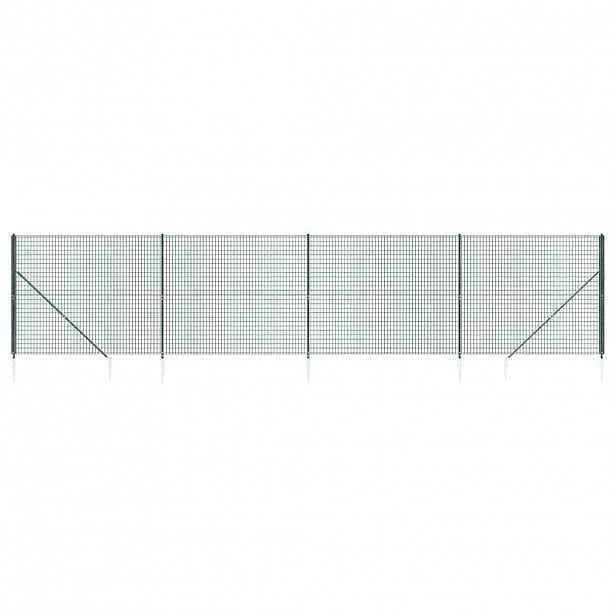 vidaXL Drátěný plot s kotevními hroty zelený 2,2 x 10 m