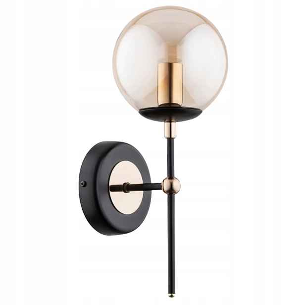 Moderní skleněná nástěnná lampa Černá E14 Alfa Itoris Stínidlo 40W