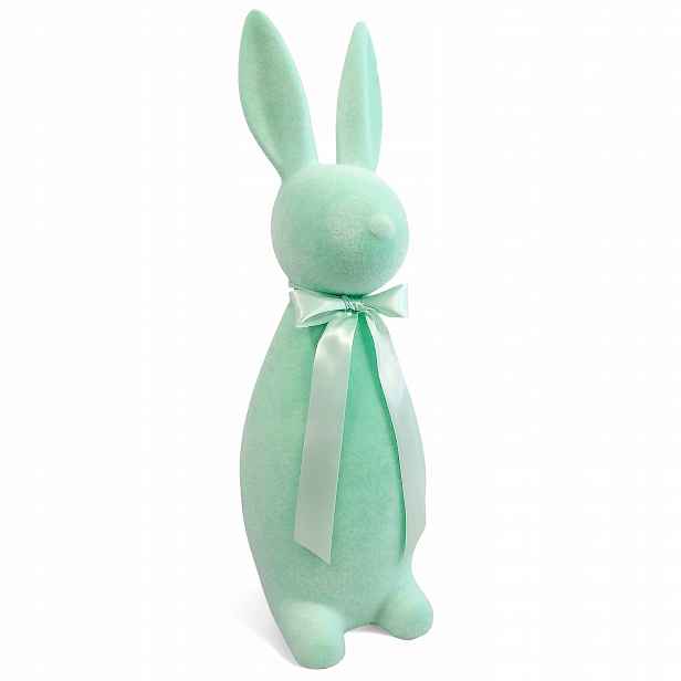 Velký Velikonoční Králík 70 cm Zelený Velurový Vánoční Dekorace Figurka