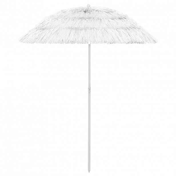 vidaXL Plážový slunečník Hawaii bílý 180 cm