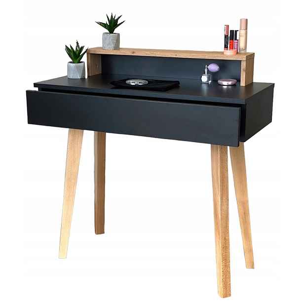 Toaletní Stolek Lena Plus Černý Dub Artisan 90 CM