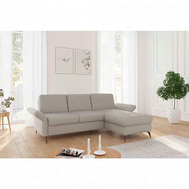 Sit & More ROHOVÁ SEDAČKA, textil, šedohnědá