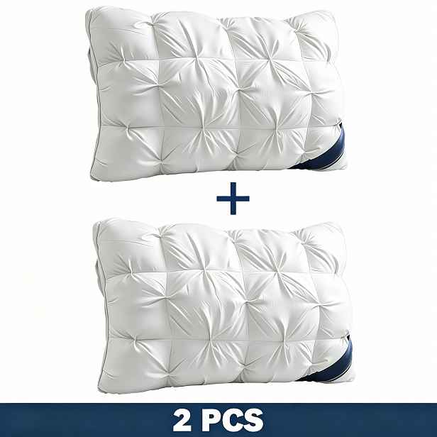 TEMU 2 ks Extra velké luxusní polštáře hotelové kvality, ergonomická podpora pro spaní na zádech/na boku/stomáčku, bílá/šedá/zelená standardní styl