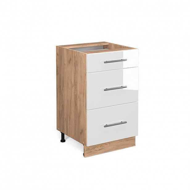 Vicco SPODNÍ SKŘÍŇKA KUCHYŇSKÉ LINKY Fame-Line Bílá vysoký lesk 50 cm , PD Mramor