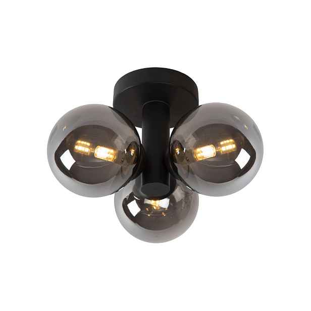 Stropní svítidlo černá, skleněné koule Trudy 3xG9 40W Lucide