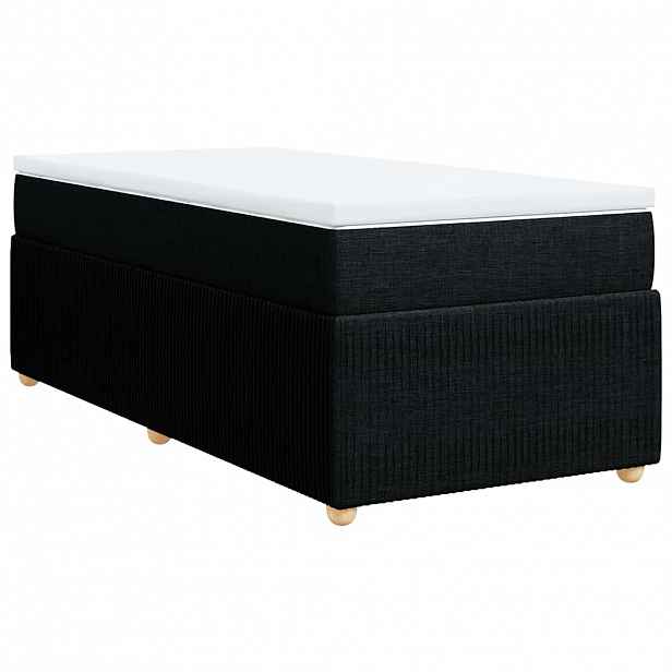 vidaXL Box spring postel s matrací černá 90x200 cm textil