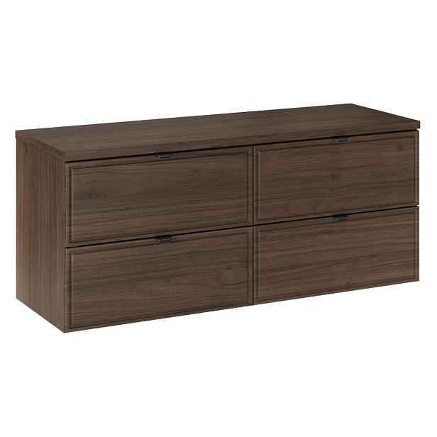 Comad Závěsná skříňka pod umyvadlo Villa s deskou 120 cm ořech II