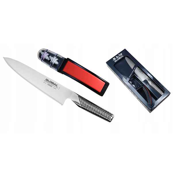 Sada nožů Global G-2220BR Starter šéfkuchař brousek Minosharp