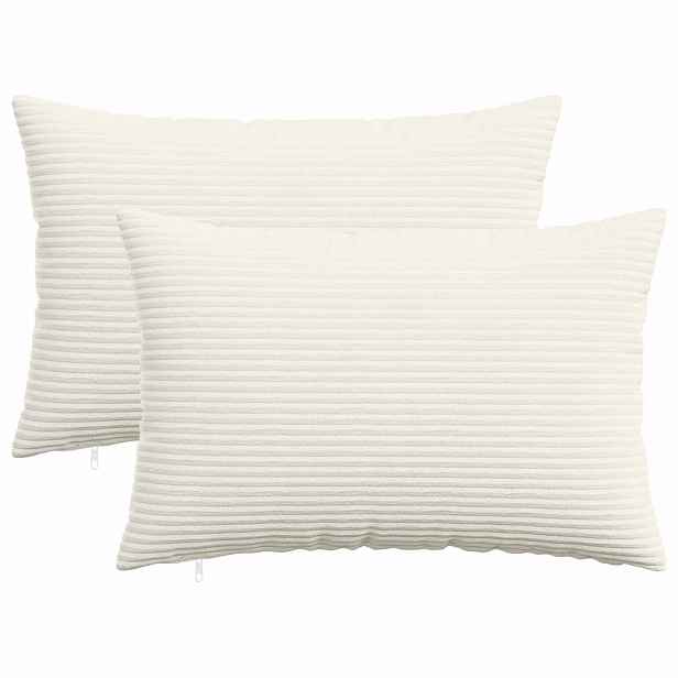 vidaXL Povlak na polštář 2 pcs HEERLEN Krémová 30 x 50 cm manšestr