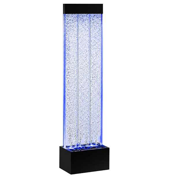 Volně stojící vodní bublinková stěna Fontána Led Rgb 183x50,5x28 cm
