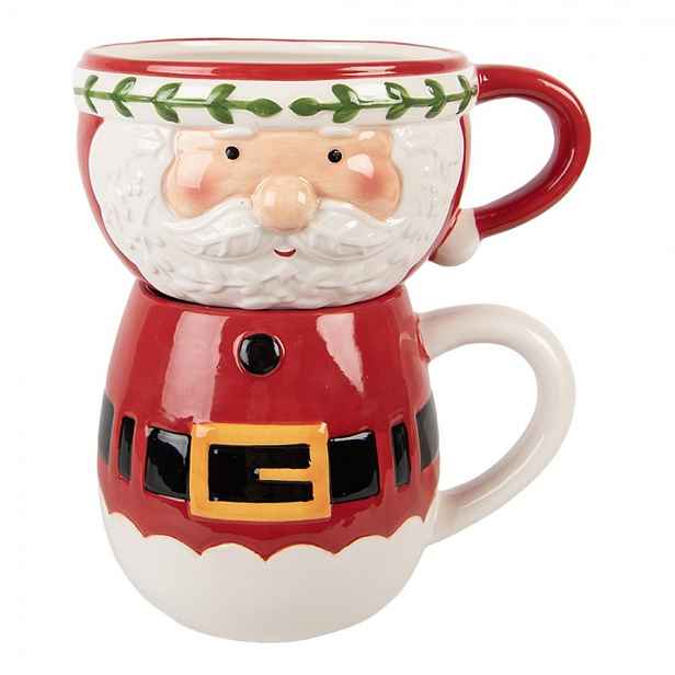 Červený keramický hrnek Santa Claus - 15*12*17 cm / 400 ml / 500 ml Colmore by Diga