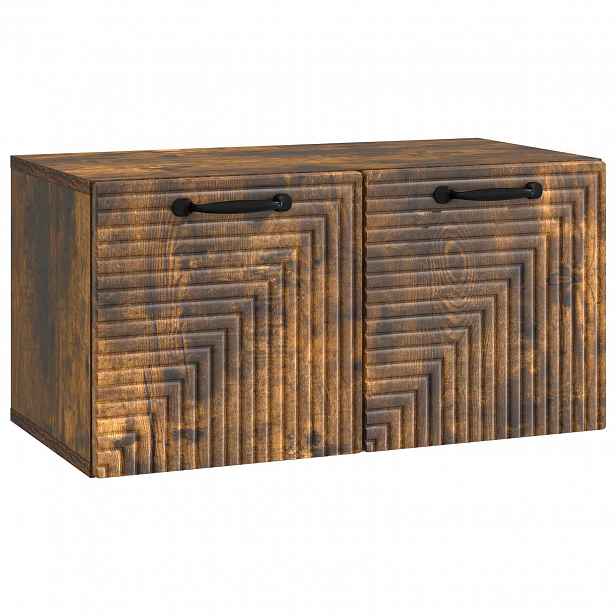 vidaXL Nástěnná TV skříň Nástěnný Kouřový dub 59,5 x 31 x 30 cm
