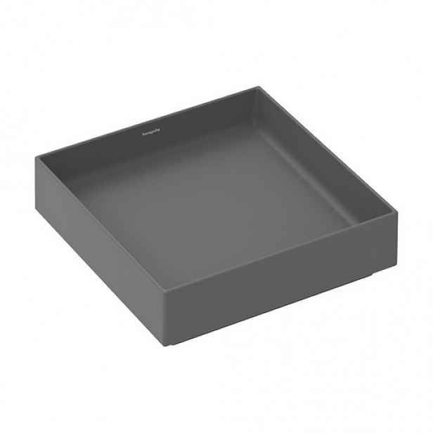 Hansgrohe Xuniva Evo E umyvadlo 40x40 cm břidlicová matná šedá mat bez otvoru pro baterii, bez přepadu 60324760