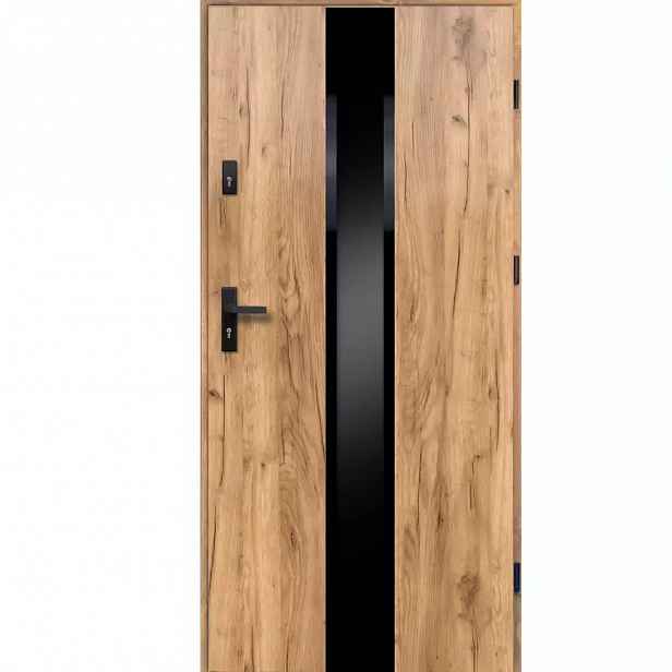 Vchodové dveře Neptun P55 90P dub sonoma černá inox/grafitová
