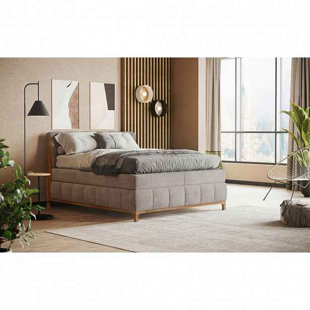 Livetastic POSTEL BOXSPRING, 160/200 cm, pískové barvy