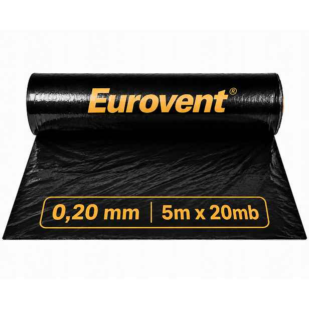 Fólie Stavební 0,2 Černá Silná Izolační Ochranná Atest 0,20 mm 5x20 m
