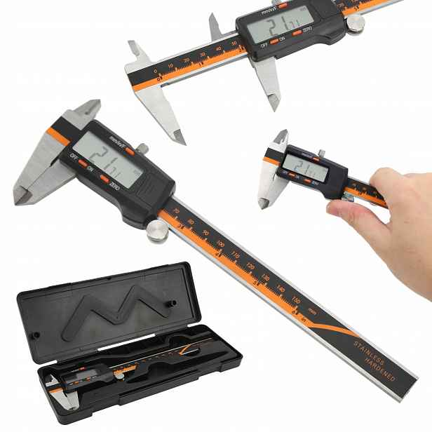 Elektronické Digitální Posuvné Měřítko Nerezové 150mm 0,01mm LCD