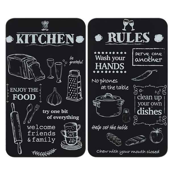 Kryty na sporák z tvrzeného skla v sadě 2 ks 52x30 cm Kitchen Rules – Maximex