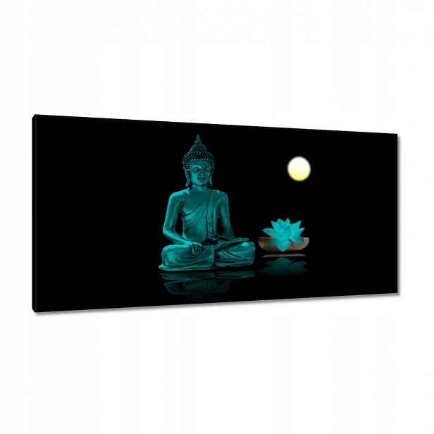 Obrazy 115x55 Tyrkysová Buddha Květina