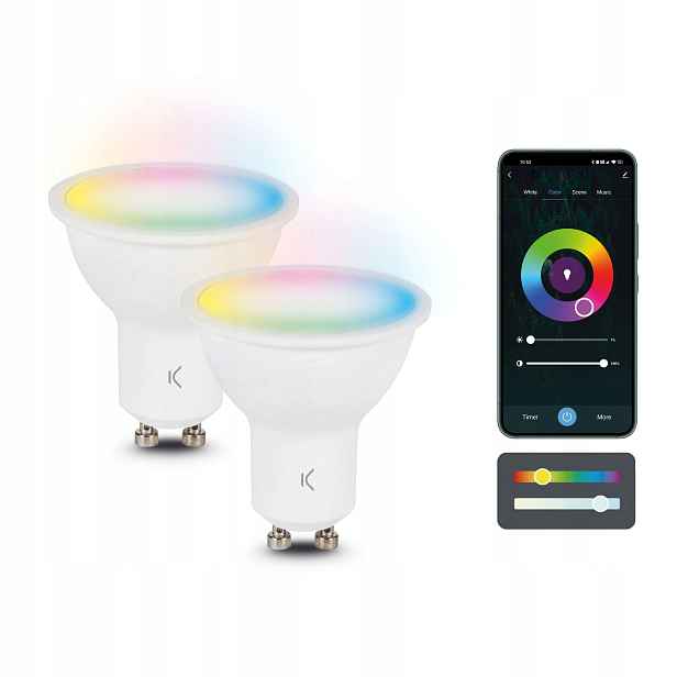 Ksix 2ks chytrých žárovek SmartLED, 55W, 400lm, GU10, Rgb Cct
