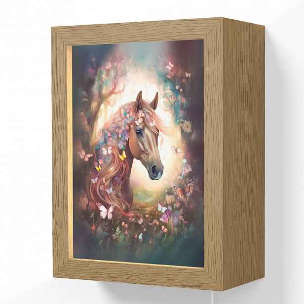 OnlyWow NÁSTĚNNÁ LAMPA Kůň - Příroda - Květiny - Motýli - Les 15x20 cm
