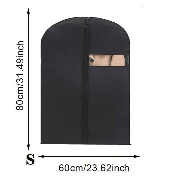 TEMU 2 ks PEVA prachotěsných obalů na oděvy, tašky na obleky a ramínka na šaty, prachotěsné obaly na zavěšení se zipem, (60 x 80/100/120/140 cm)